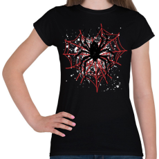 PRINTFASHION Pók szív alakú hálóval - Női póló - Fekete