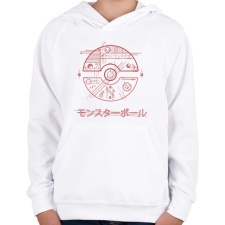 PRINTFASHION Pokélabda - Gyerek kapucnis pulóver - Fehér gyerek pulóver, kardigán