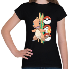 PRINTFASHION pokemon charmander - Női póló - Fekete női póló