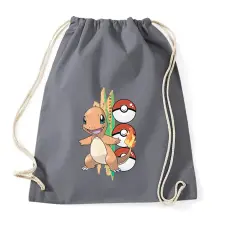PRINTFASHION pokemon charmander - Sportzsák, Tornazsák - Grafitszürke tornazsák