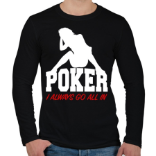 PRINTFASHION Póker all in - Férfi hosszú ujjú póló - Fekete férfi póló