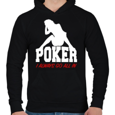 PRINTFASHION Póker all in - Férfi kapucnis pulóver - Fekete