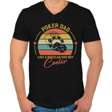 PRINTFASHION Poker Dad - Férfi V-nyakú póló - Fekete