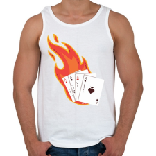 PRINTFASHION Póker - Férfi atléta - Fehér atléta, trikó
