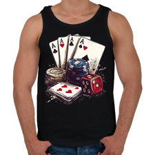 PRINTFASHION póker - Férfi atléta - Fekete atléta, trikó