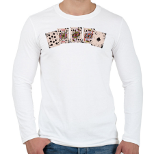 PRINTFASHION Póker - Férfi hosszú ujjú póló - Fehér férfi póló
