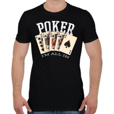 PRINTFASHION Póker - Férfi póló - Fekete