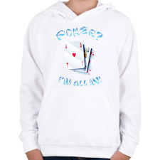 PRINTFASHION Póker - Gyerek kapucnis pulóver - Fehér gyerek pulóver, kardigán