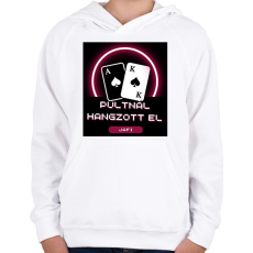 PRINTFASHION póker - Gyerek kapucnis pulóver - Fehér