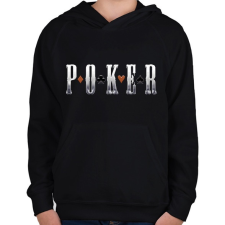 PRINTFASHION Poker - Gyerek kapucnis pulóver - Fekete gyerek pulóver, kardigán