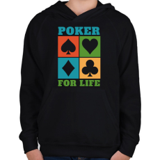 PRINTFASHION Poker - Gyerek kapucnis pulóver - Fekete