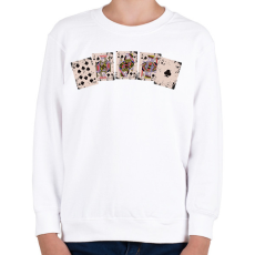 PRINTFASHION Póker - Gyerek pulóver - Fehér