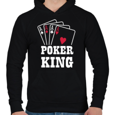 PRINTFASHION Póker king - Férfi kapucnis pulóver - Fekete
