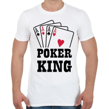 PRINTFASHION Póker király - Férfi póló - Fehér férfi póló
