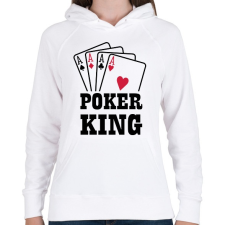 PRINTFASHION Póker király - Női kapucnis pulóver - Fehér női pulóver, kardigán