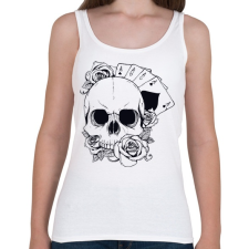PRINTFASHION Póker koponya - Női atléta - Fehér női trikó