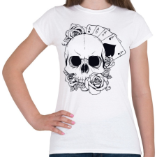 PRINTFASHION Póker koponya - Női póló - Fehér női póló