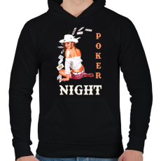 PRINTFASHION POKER NIGHT - Férfi kapucnis pulóver - Fekete