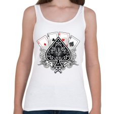 PRINTFASHION póker - Női atléta - Fehér női trikó