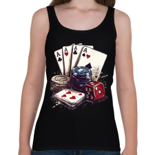 PRINTFASHION póker - Női atléta - Fekete női trikó