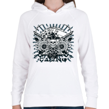 PRINTFASHION Póker  - Női kapucnis pulóver - Fehér női pulóver, kardigán