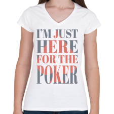 PRINTFASHION Póker - Női V-nyakú póló - Fehér női póló