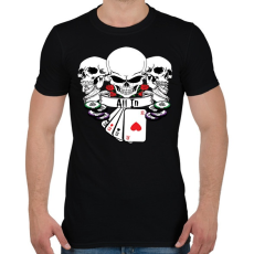 PRINTFASHION Poker Skulls - Férfi póló - Fekete