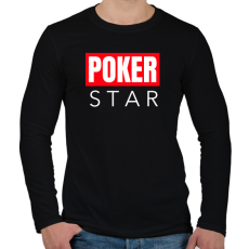 PRINTFASHION POKER STAR - Férfi hosszú ujjú póló - Fekete