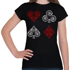 PRINTFASHION Póker szimbólumok - Női póló - Fekete