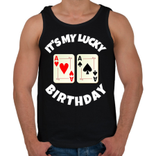 PRINTFASHION POKER SZÜLINAP - Férfi atléta - Fekete atléta, trikó