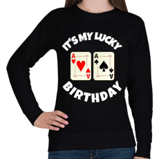 PRINTFASHION POKER SZÜLINAP - Női pulóver - Fekete