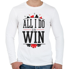 PRINTFASHION Pókerezés - Férfi hosszú ujjú póló - Fehér férfi póló