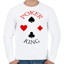 PRINTFASHION pokerking_1 - Férfi pulóver - Fehér férfi pulóver, kardigán