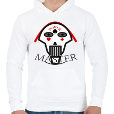 PRINTFASHION pokermaster_3 - Férfi kapucnis pulóver - Fehér férfi pulóver, kardigán