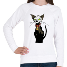PRINTFASHION Pokoli cica - Női pulóver - Fehér női pulóver, kardigán