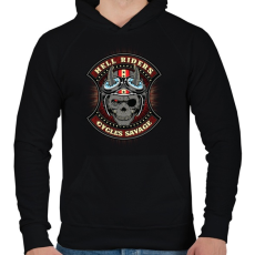 PRINTFASHION Pokoli motoros - Férfi kapucnis pulóver - Fekete