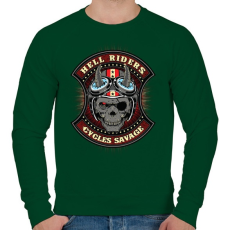 PRINTFASHION Pokoli motoros - Férfi pulóver - Sötétzöld