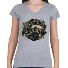 PRINTFASHION Pokoli remény - Női V-nyakú póló - Sport szürke női póló