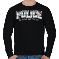 PRINTFASHION Police felirat - Férfi pulóver - Fekete férfi pulóver, kardigán
