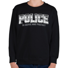 PRINTFASHION Police felirat - Gyerek pulóver - Fekete gyerek pulóver, kardigán