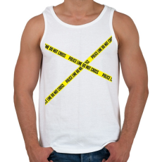 PRINTFASHION police-line - Férfi atléta - Fehér