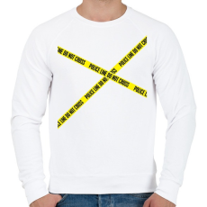 PRINTFASHION police-line - Férfi pulóver - Fehér