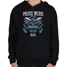 PRINTFASHION Police Medic - Gyerek kapucnis pulóver - Fekete gyerek pulóver, kardigán