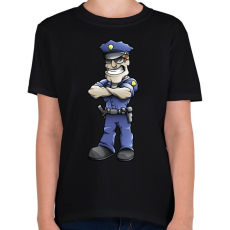 PRINTFASHION Policeman - Gyerek póló - Fekete