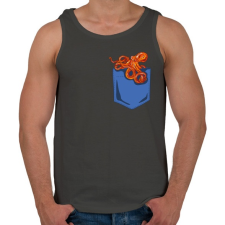 PRINTFASHION Polip zseb - Férfi atléta - Sötétszürke atléta, trikó