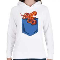 PRINTFASHION Polipos zseb - Női kapucnis pulóver - Fehér