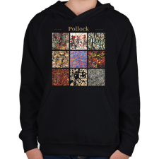 PRINTFASHION Pollock - részletek - Gyerek kapucnis pulóver - Fekete gyerek pulóver, kardigán