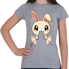 PRINTFASHION Póló rágó nyuszi - Női póló - Sport szürke