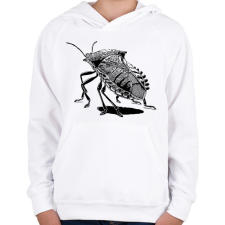 PRINTFASHION Poloska / Büdösbogár rajz - Gyerek kapucnis pulóver - Fehér gyerek pulóver, kardigán
