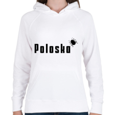 PRINTFASHION Poloska  - Női kapucnis pulóver - Fehér női pulóver, kardigán